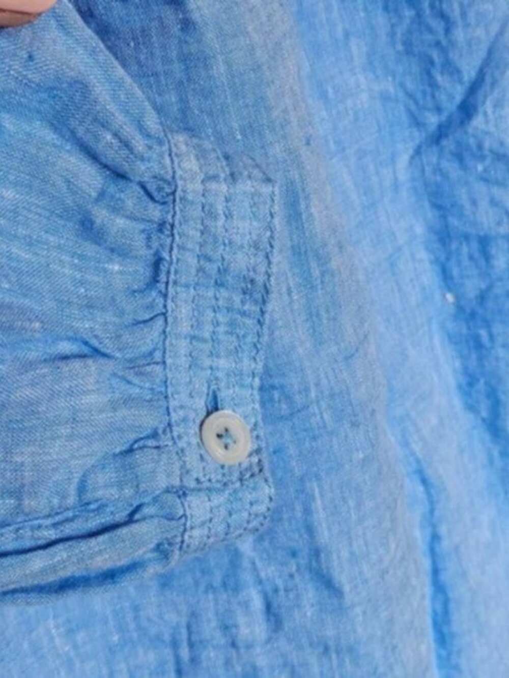Talbots 100% Linen Blouse – Blue – Classic Fit – Size Medium - Picture 3 of 6